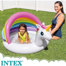Intex 57113NP - Babypool Einhorn mit Sonnenschutz Regenbogen - Planschbecken Kinderpool Unicorn