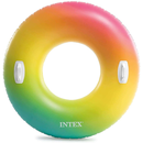 Intex Schwimmreifen Rainbow Ombre 122 cm - XXL Schwimmring Regenbogen Lounge Luftmatratze