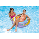 Intex 59256NP - Schwimmreifen Swirly Whirly 91 cm - XXL Schwimmring Regenbogen Lounge Luftmatratze