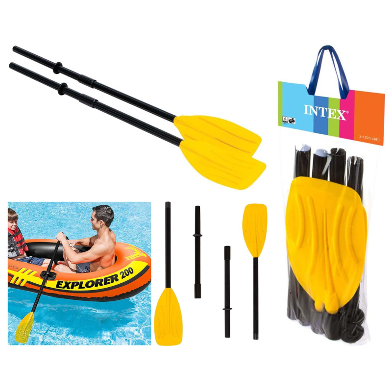 Set Di 2 Pagaie Intex 59623 Da 122 Cm – Remi In 3 Pezzi Ciascuno Per Canoe E Gommoni, Attrezzatura Da Acqua