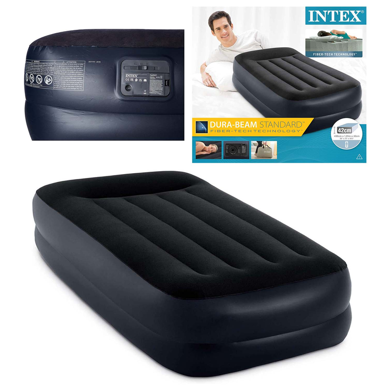 Intex 64122NP - Luftbett Twin Pillow Rest Raised mit Pumpe 191 x 99 - Selbstaufblasend Luftmatratze