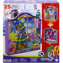 Mattel HHX84 - Polly Pocket Adventskalender 2022 - Winterhaus Holiday House Puppe Weihnachtskalender