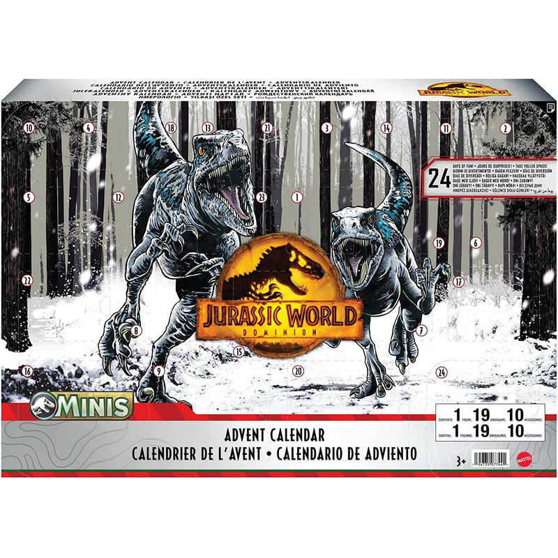 Mattel HHW24 - Jurassic World Adventskalender 2022 - Dinosaurier Dino Weihnachtskalender