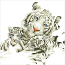 Brandunit DD10.006 - White Tiger en Cubs Diamond Dotz: 52x52 cm (DD10.0
