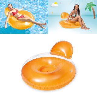 Intex 58889EU - Schwimmsessel Pillow Back Lounge - Schwimmsitz Pool - Orange