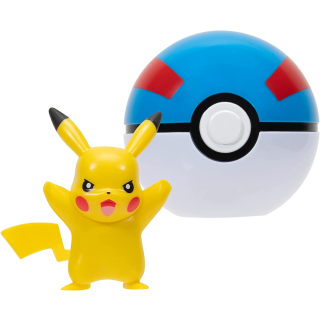 Pokémon Clip‘n‘Go Pokéball – Pichu & Premierball – Offiziell Lizenziert, 5 Cm Figur, Ab 4 Jahren