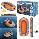 Bestway 61141 - Schlauchboot Set Kondor Elite 2000 - Gummiboot Ruderboot + Paddel + Pumpe - Orange