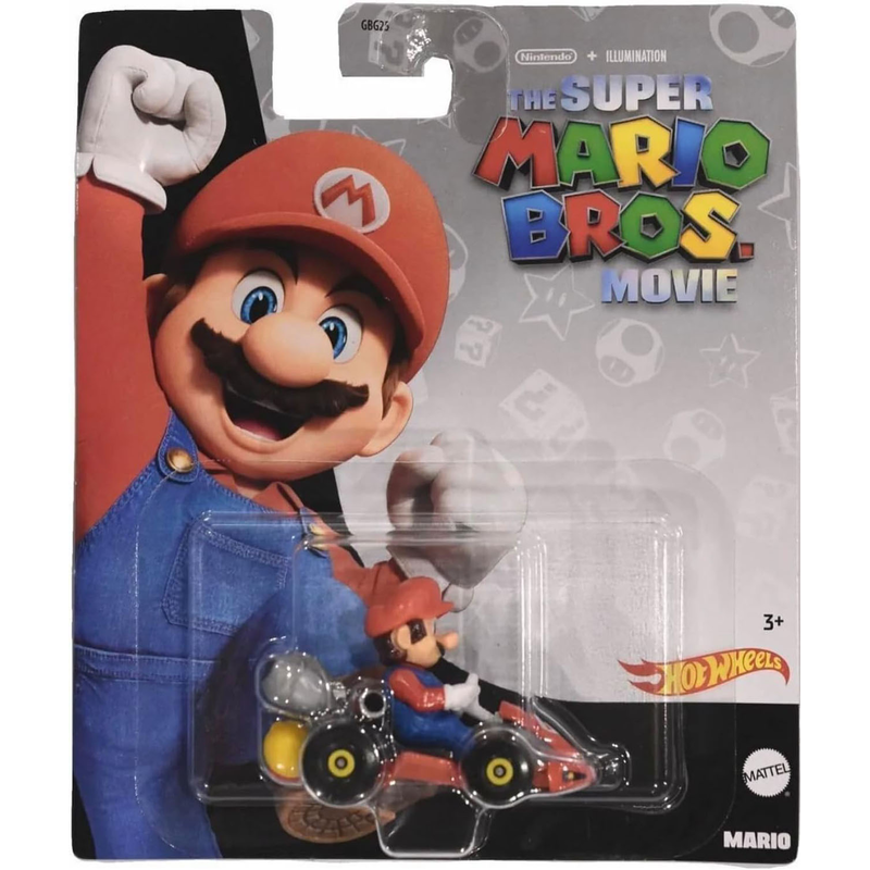 Mattel GBG25; HKD42 - Hot Wheels Mario Kart 1:64 Die-Cast - Movie Mario - Spielzeugauto Sammelfigur