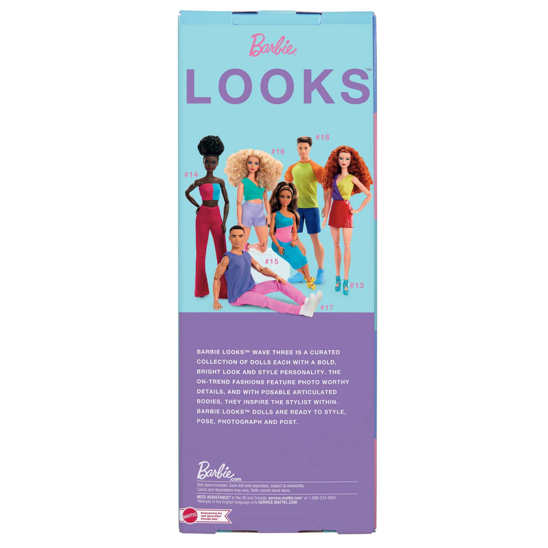 Mattel HJW83 - Barbie Signature Barbie Looks Puppe mit Colorblock-Outfit - Nr. 16
