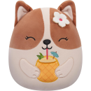 Jazwares SQJW7519A; SQCR05393 - Squishmallows Regina der Corgi mit Ananasgetr&auml;nk - 19 cm (7,5")