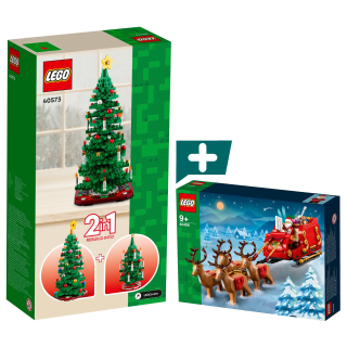 LEGO Schlitten des Weihnachtsmanns (40499) + LEGO Weihnachtsbaum (40573) - 2er Set