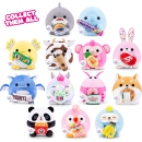 Snackles 77605T - Kuh Bonnie in Braun-Wei&szlig; mit Kung-Fu-Bubble-Tea, Serie 2.5 - Kuscheltier (20 cm)