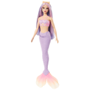 Mattel HRR06 - Barbie Meerjungfrau Puppe mit lila Haaren