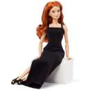 Barbie Signature JBH74 - Basics Puppe Modell 4 - Rote Haare, schwarzes Kleid, Stiefeletten