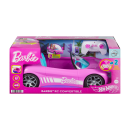 Ferngesteuertes Hot Wheels Barbie Cabrio, Spielzeugauto mit batteriebetriebener Fernbedienung, Platz f&uuml;r 2 Barbie-Puppen