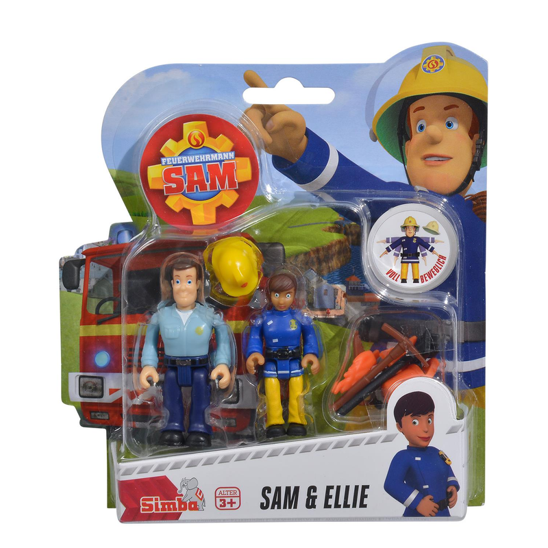Simba 109251026 - Feuerwehrmann Sam - Figuren Doppelpack II, 4-sort. Sam & Ellie