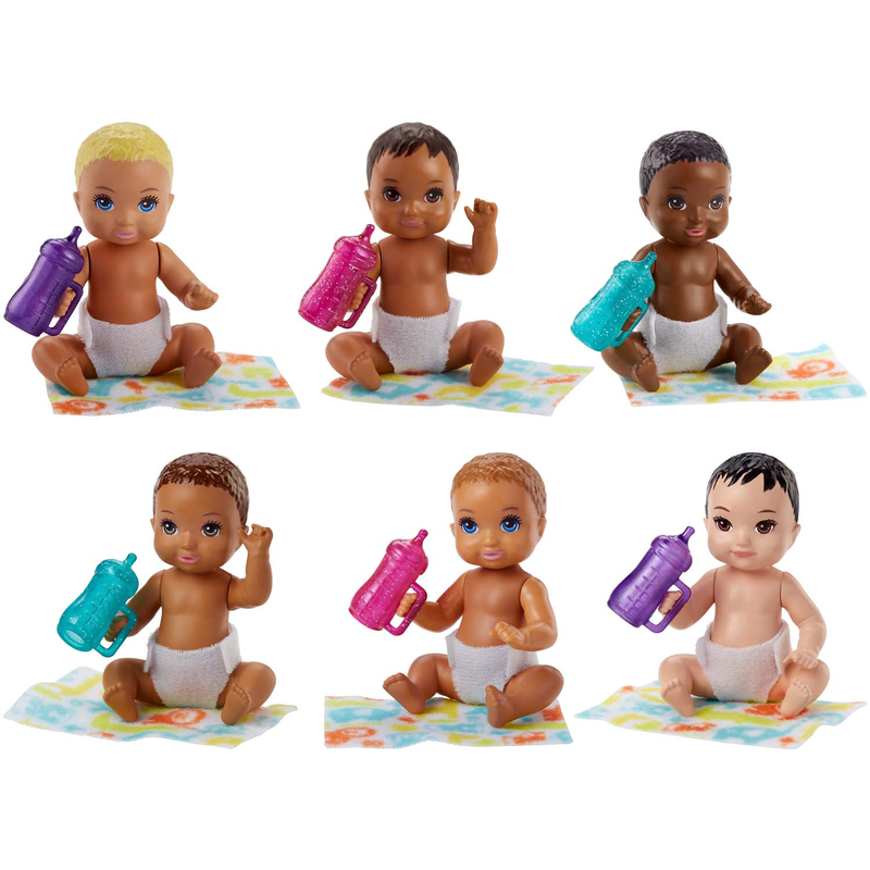 Mattel FHY76 - Barbie Skipper Babysitters Inc. Baby-Puppe und Zubehör Sortiment (6)