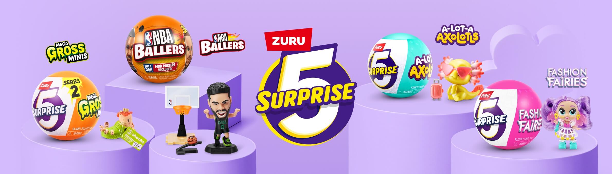 Das Bild zeigt mehrere Produkte der Produktreihe 5-Surprise.